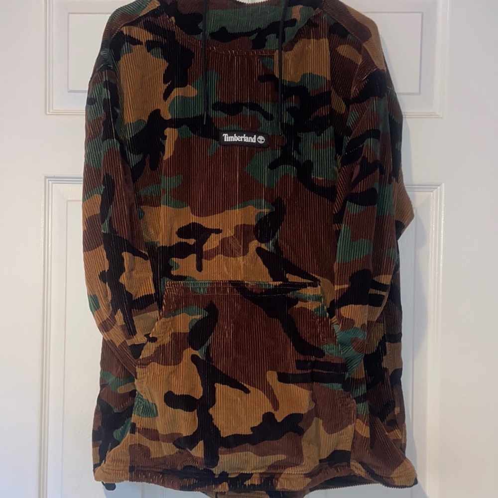 Hooded Pullover Camouflage Corduroy